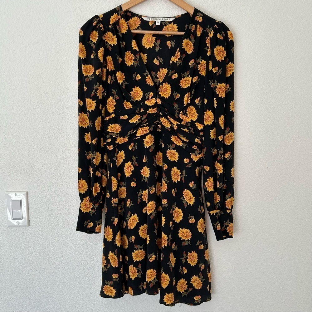 Veronica Beard silk Marion Dress Black Multi 0